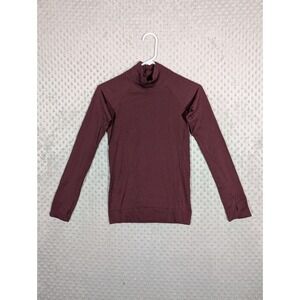 Lululemon Rest Less Mock Turtleneck Pullover Women's 4 Maroon Base Layer Running